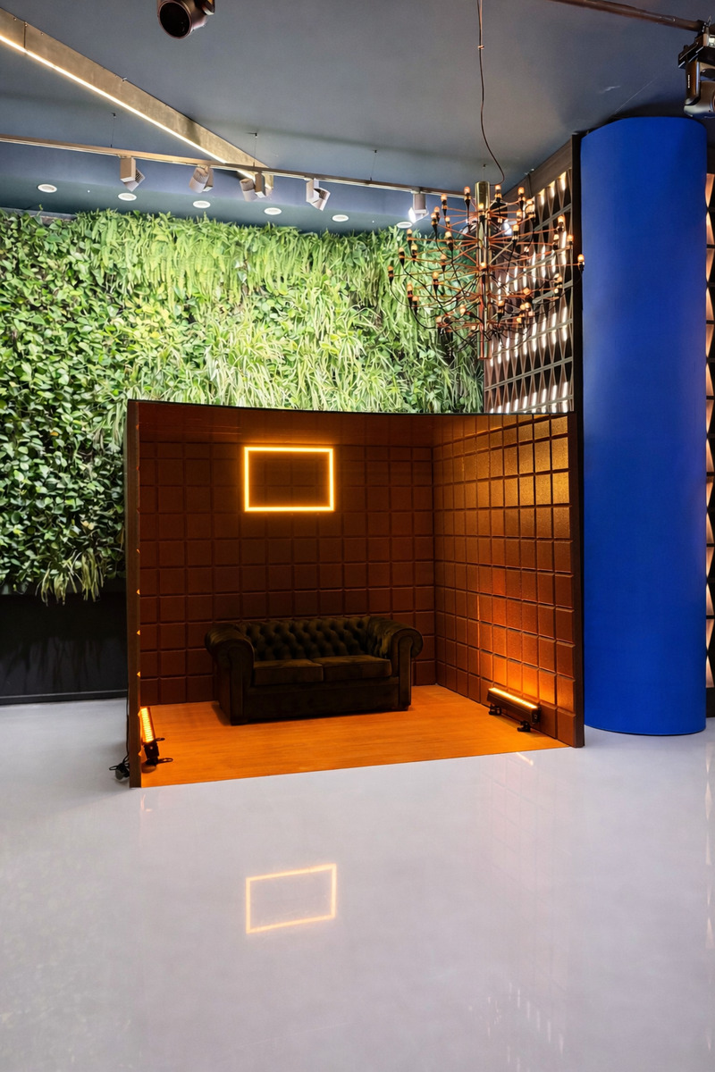 Lounge with living green wall